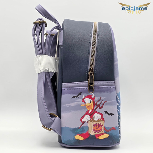 Loungefly Disney Mickey Mouse & Friends Halloween Purple Mini Backpack Bag New - Picture 5 of 6